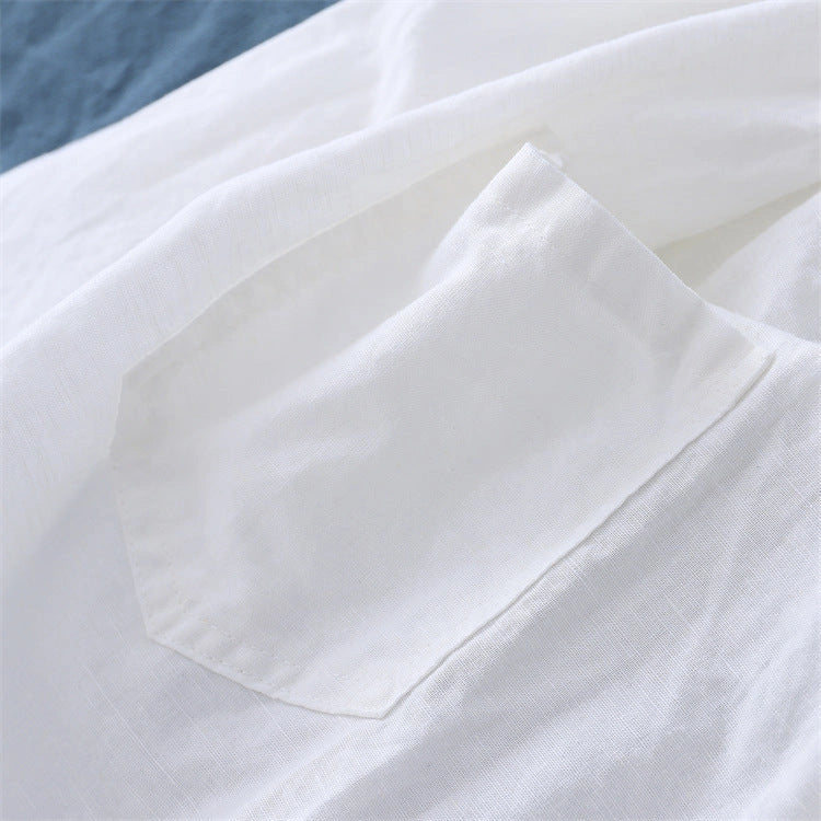 Women's sand-washed linen cotton bloomers in dark coffee, dark green, plain white, and jet black