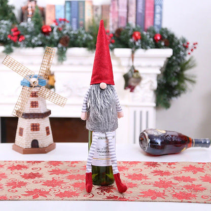 Festive Christmas wine bottle socks in vibrant colours, 14cm x 31cm