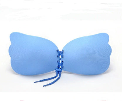 Adhesive strapless bras for women in various colours and sizes, designed for seamless support and a flawless look under backless, low-cut, and strapless dresses.