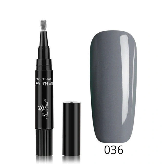 3-in-1 Gel Nail Varnish Pen with Glitter for easy one-step nail art