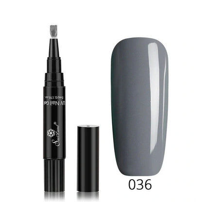 3-in-1 Gel Nail Varnish Pen with Glitter for easy one-step nail art