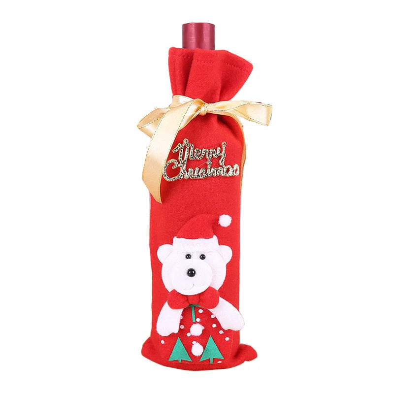 Festive Christmas wine bottle socks in vibrant colours, 14cm x 31cm
