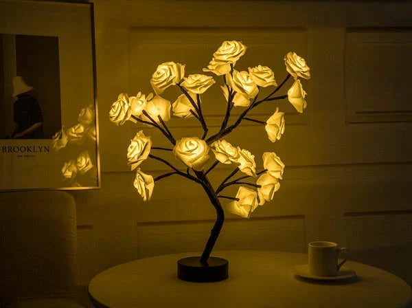 Enchanting Rose Flower Lamp with warm, soothing lighting and USB/battery power options for versatile home decor