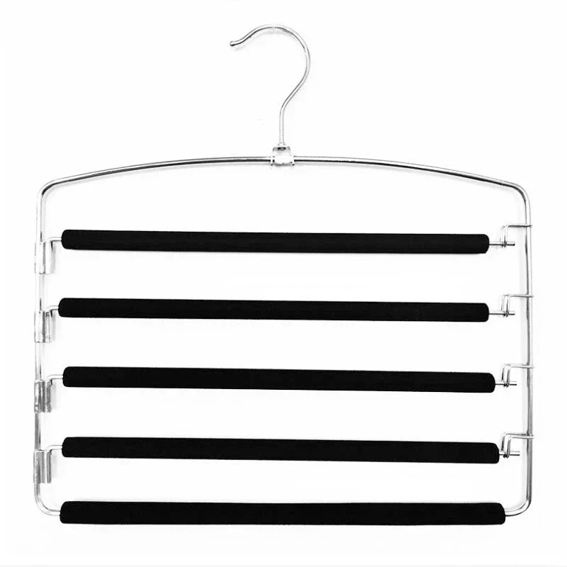Premium pants organiser with soft EVA foam tubes, 360-degree rotating hooks, and a foldable, space-saving design