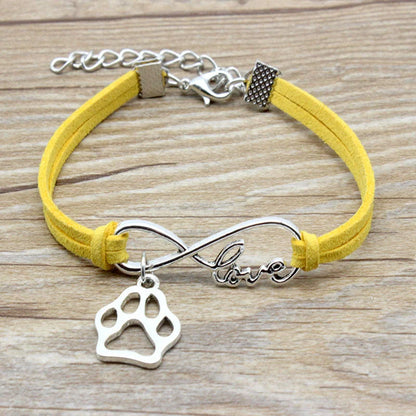 Stylish hand-woven infinity love pet bracelet in various colors for pet owners to express their affection