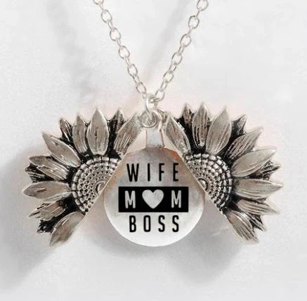 Elegant Sunflower Double-layer Lettering Necklace in various colours