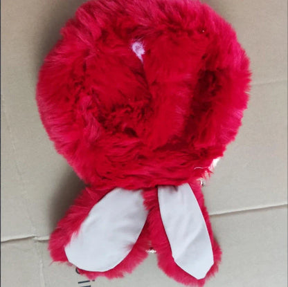 Stylish plush rabbit ear clip messenger bag in various colors