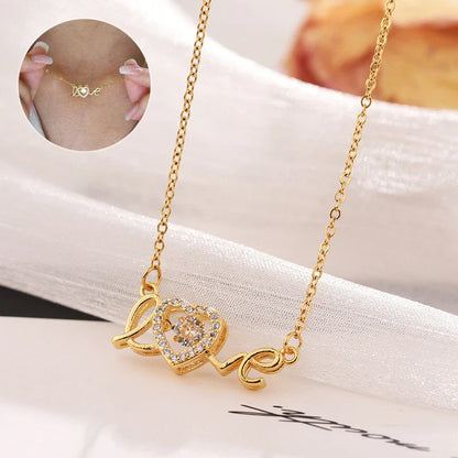Titanium steel necklace with elegant clavicle chain design, a fashionable accessory for Valentine's Day
