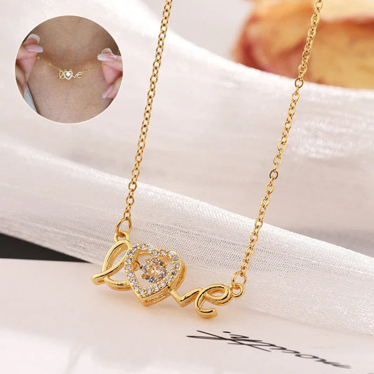 Titanium steel necklace with elegant clavicle chain design, a fashionable accessory for Valentine's Day