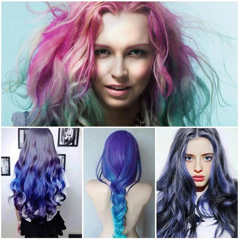 Temporary mini disposable hair colour crayons with brush for vibrant, temporary hair styling