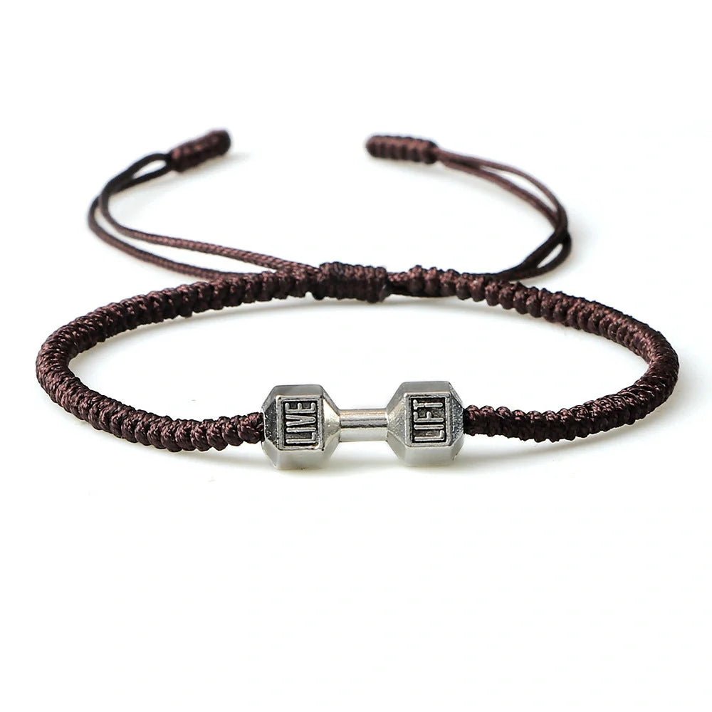 Stylish woven dumbbell alloy bracelet in various sophisticated colour options, showcasing the timeless British charm of this premium accessory.