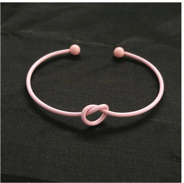 Elegant knotted O-type metal openwork bracelet in various colours