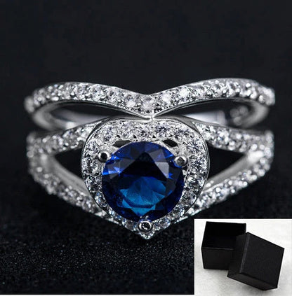 Elegant heart-shaped diamond plated ring with premium 18k platinum finish and durable alloy construction