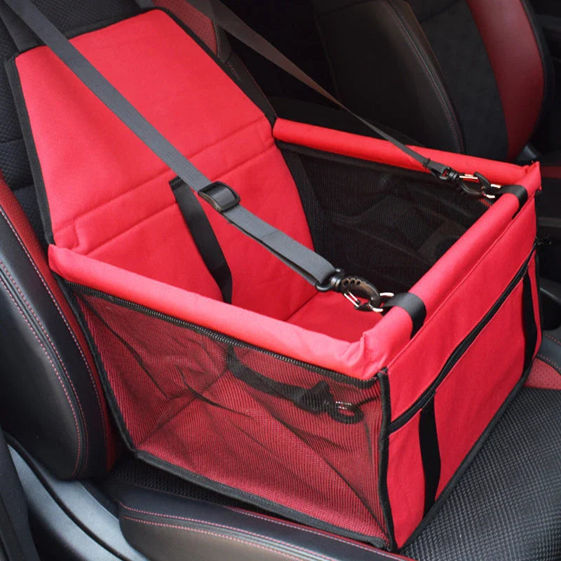 Robust pet car seat cover with double-layer protection, made of high-quality polyester and Oxford cloth for durability and comfort