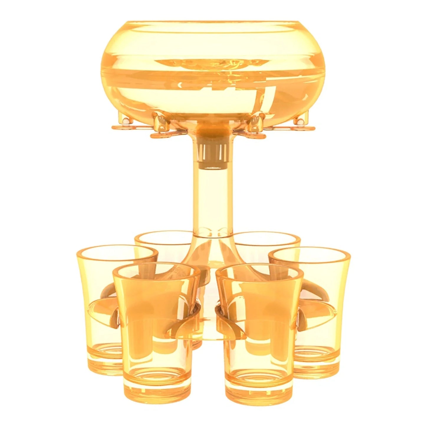 6-shot glass dispenser holder with 6 cups for wine, whisky, and beer