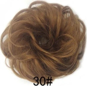 Synthetic wavy curly messy hair bun for women, 12cm diameter, high temperature wire