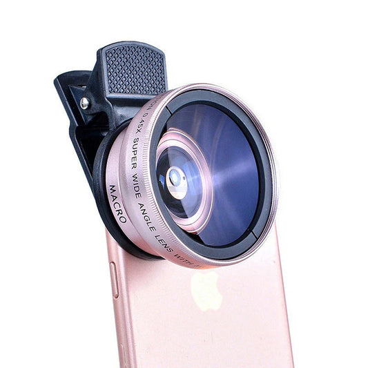 Premium mobile phone wide-angle and macro lens kit with aluminium alloy and optical glass construction