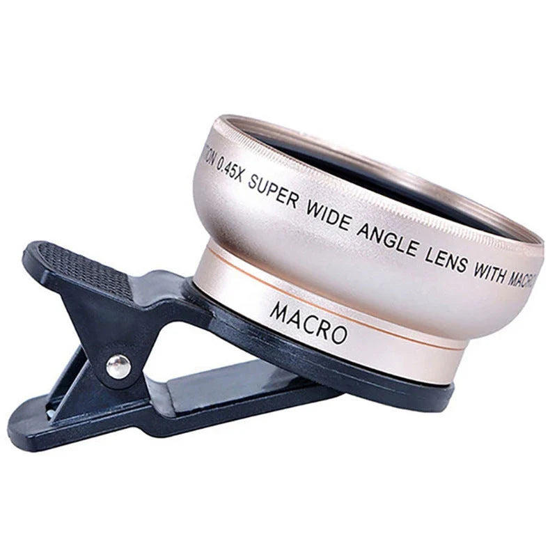 Premium mobile phone wide-angle and macro lens kit with aluminium alloy and optical glass construction