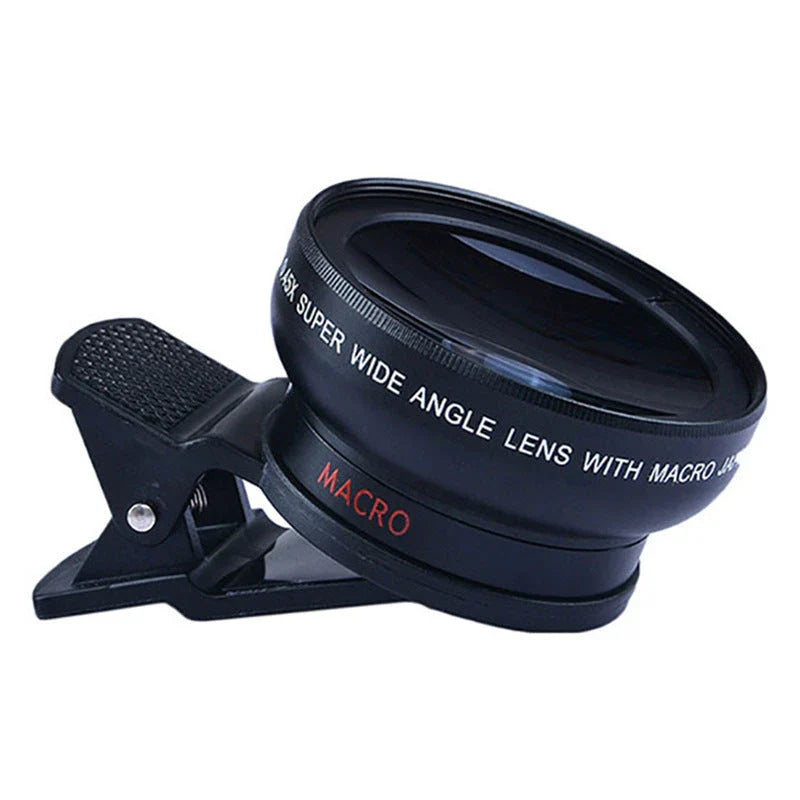 Premium mobile phone wide-angle and macro lens kit with aluminium alloy and optical glass construction