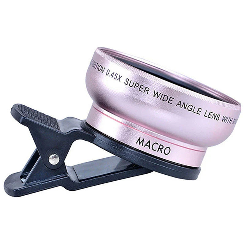 Premium mobile phone wide-angle and macro lens kit with aluminium alloy and optical glass construction