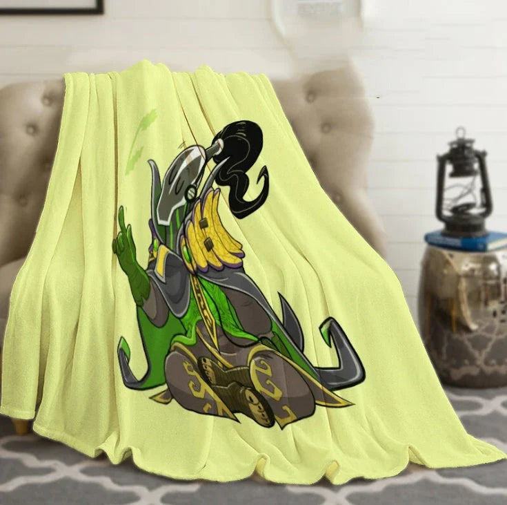Customised cosy flannel blanket with cartoon design, made of premium acrylic fibre for softness and warmth