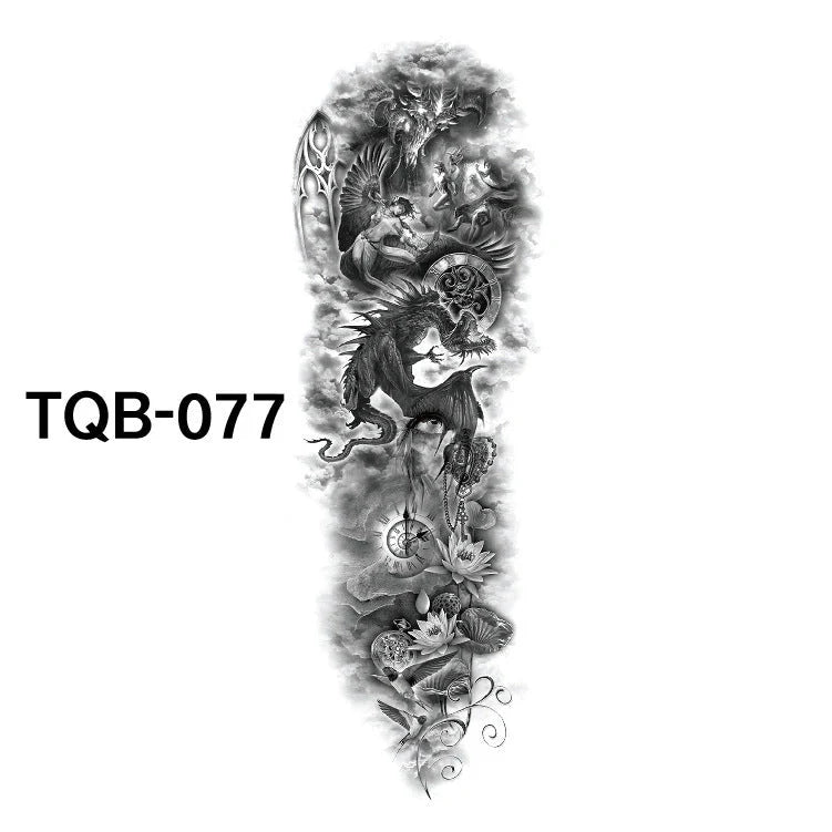 Waterproof Full Arm Tattoo Sticker in various colours for temporary body art