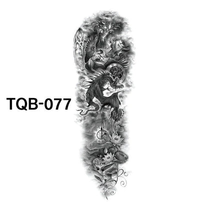 Waterproof Full Arm Tattoo Sticker in various colours for temporary body art