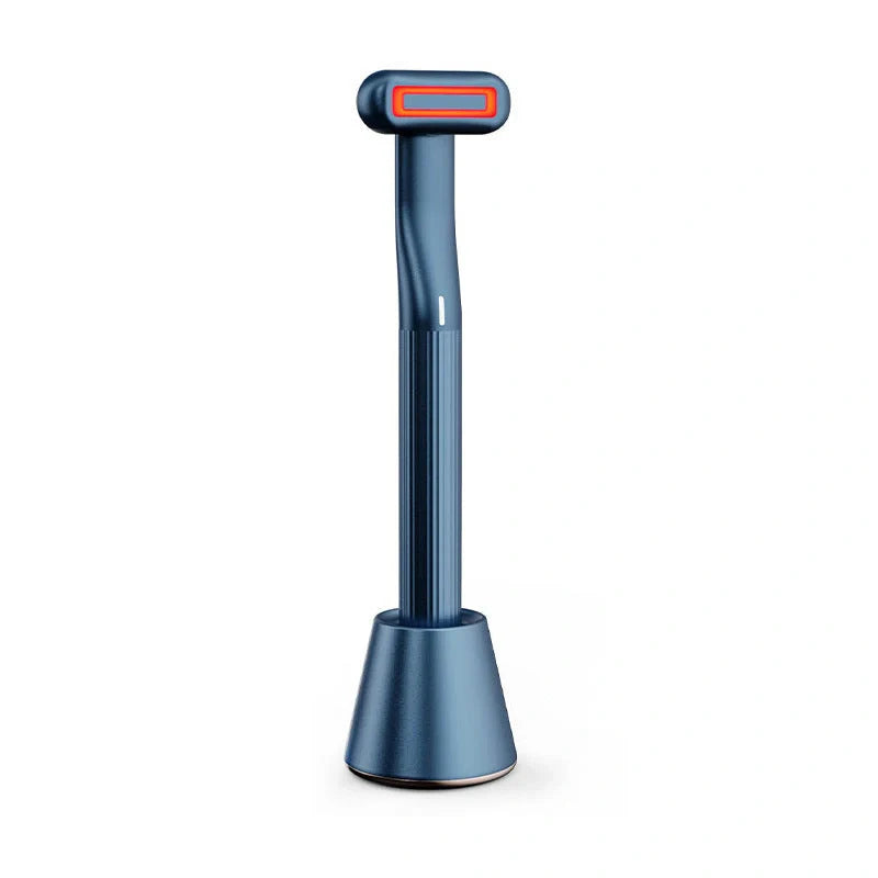 360 Degrees Rotary Eye Massage Wand with Red LED Light and Therapeutic Warmth for skincare