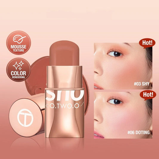 Nourishing Natural Blush Stick in various shades, offering a smooth, radiant complexion