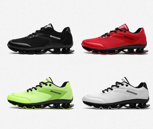 Blade Warrior Sneakers in green, white, black, and red with breathable mesh upper
