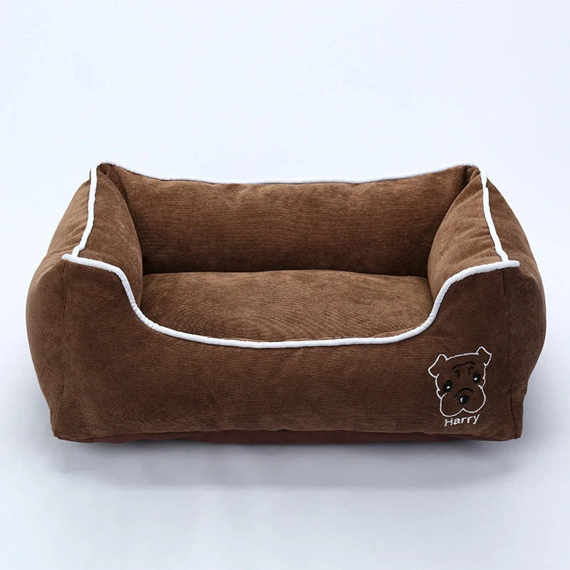 Durable corduroy bite-resistant pet kennel in various sizes and colours