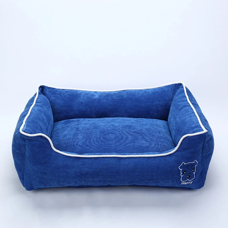 Durable corduroy bite-resistant pet kennel in various sizes and colours