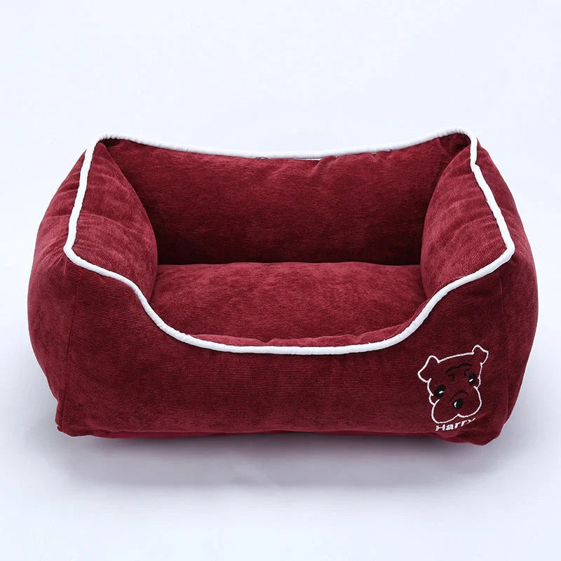 Durable corduroy bite-resistant pet kennel in various sizes and colours