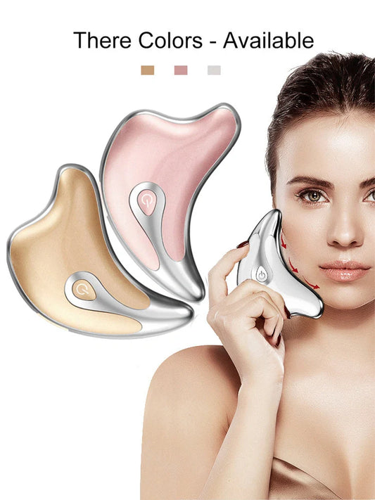 Electric Gua Sha Facial Massager with LED light and microcurrent technology for skin rejuvenation