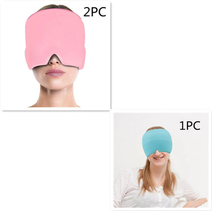 Soothing Ice Therapy Eye Mask for Headache and Migraine Relief, Flexible Gel Material, Adjustable Strap