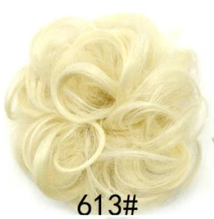 Synthetic wavy curly messy hair bun for women, 12cm diameter, high temperature wire