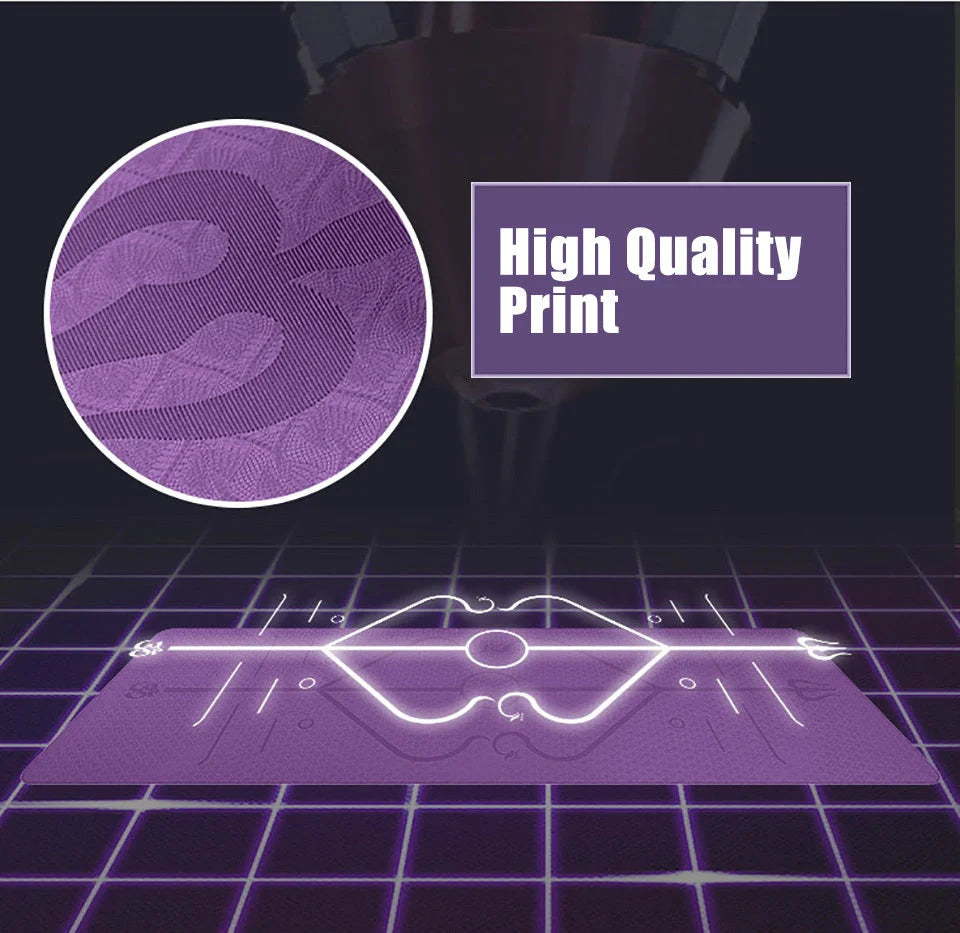 Non-slip TPE yoga mat with position lines for beginners, available in multiple colors