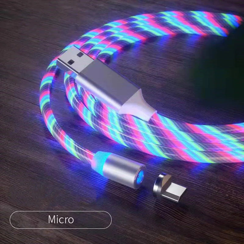 Durable magnetic charging cable with fast charging capability, compatible with multiple devices.