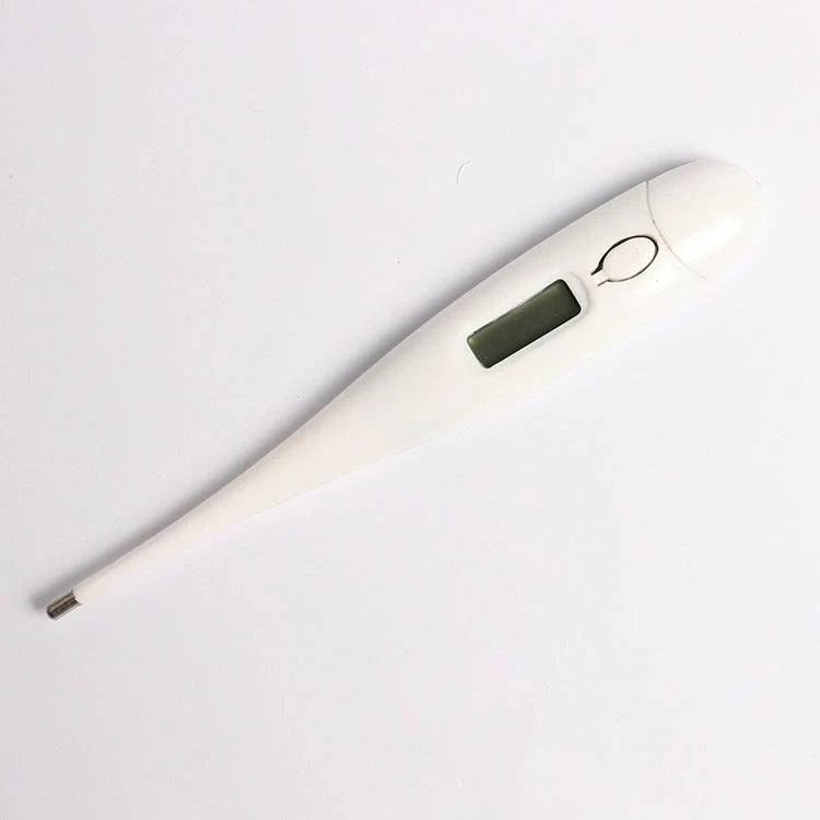 Compact electronic thermometer with white PP construction for accurate temperature measurement