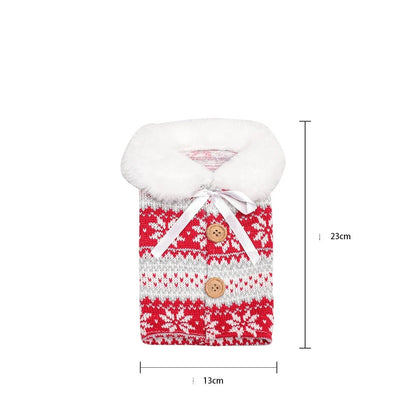 Festive Christmas wine bottle socks in vibrant colours, 14cm x 31cm