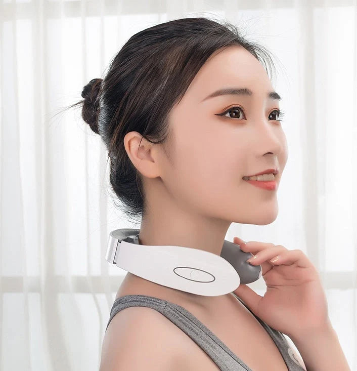 USB Charging Neck Massager with adjustable strength levels for cervical pain relief