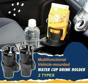 Stylish car cup holder with 360-degree rotation, carbon fibre-inspired design, and secure, non-slip storage for drinks, phones, and other essentials