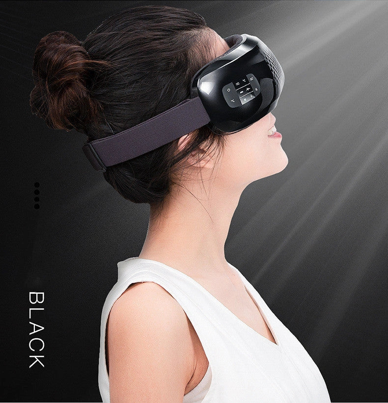 Bluetooth-compatible vibrating hot compress eye massager with airbag kneading