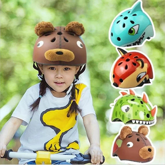 Child wearing Roller Skating Balancer Helmet with shark design for safety and style