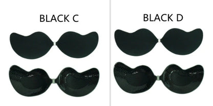 Lala Goddess Mango Cup deep V invisible bra in black and flesh colors