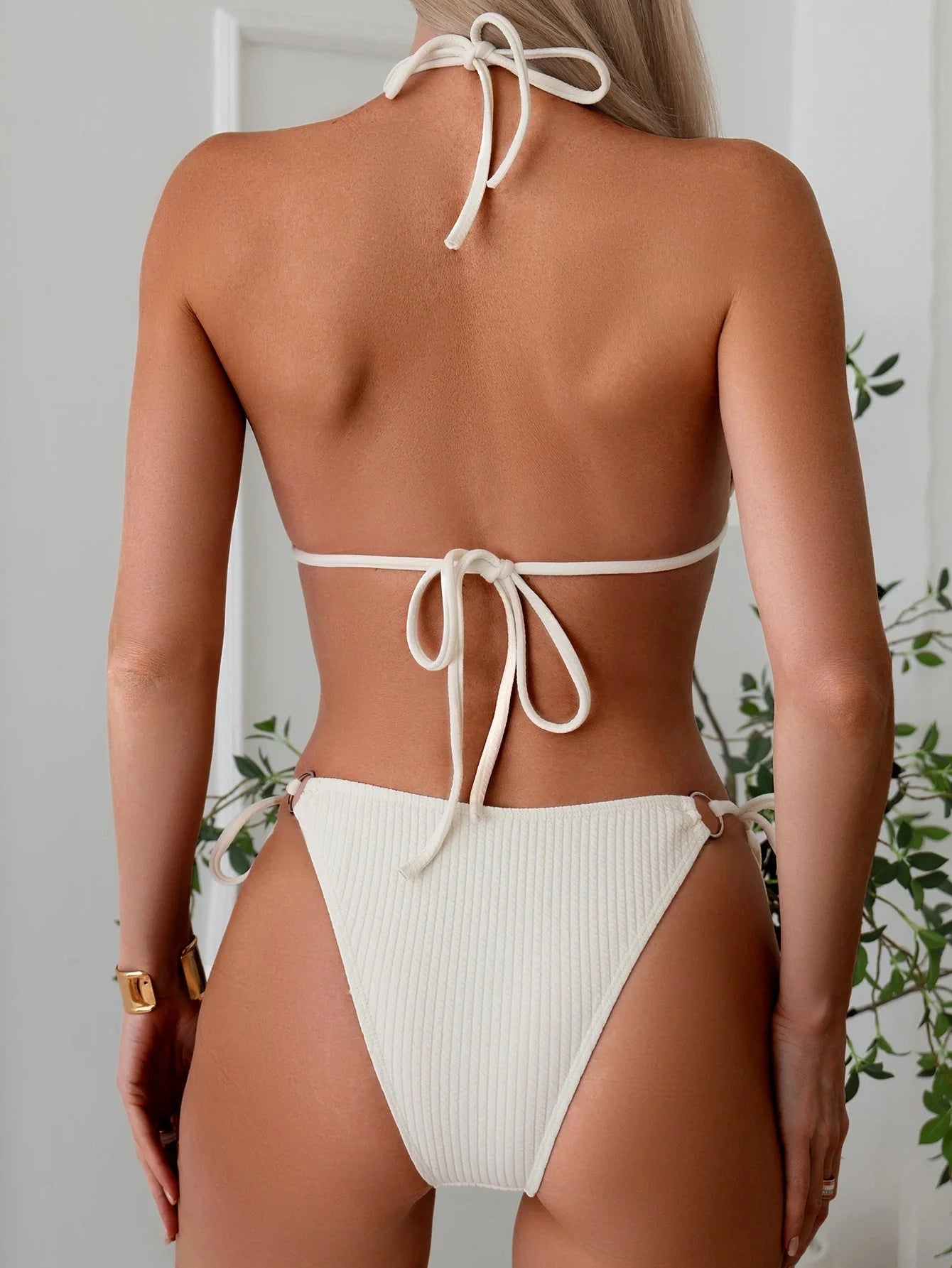 Women's bandage style bikini set with side tie detail in various colours