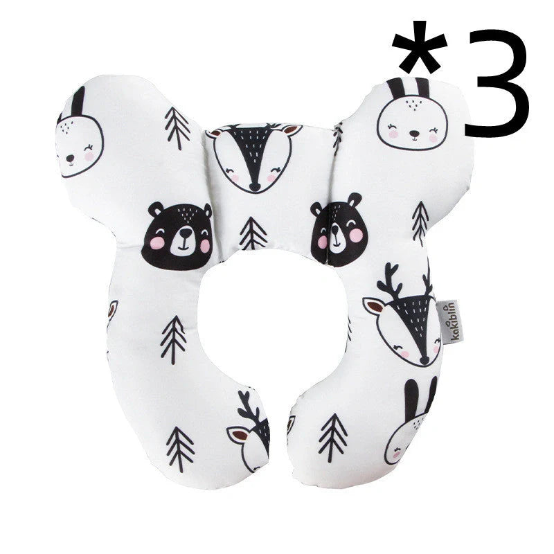 U-shaped baby head support pillow in pure cotton for car safety seats