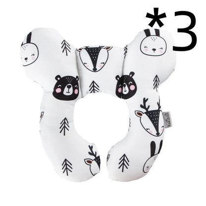 U-shaped baby head support pillow in pure cotton for car safety seats