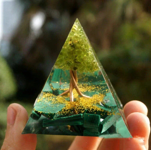 Handcrafted Natural Crystal Pyramid Energy Tower ornament for home decor