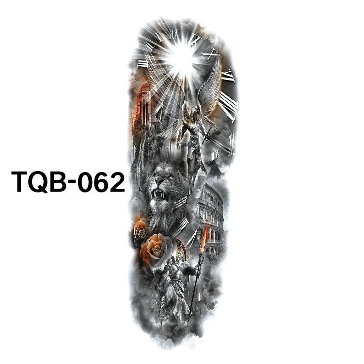 Waterproof Full Arm Tattoo Sticker in various colours for temporary body art